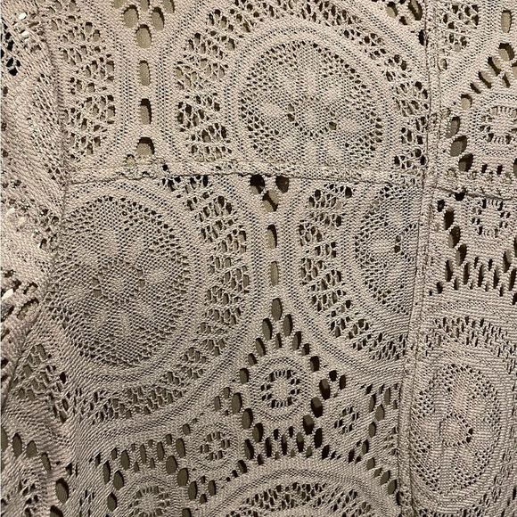 Soft Surroundings Crochet Like Hippie Boho Western Asymmetric Long Sleeve Tunic - Picture 4 of 7